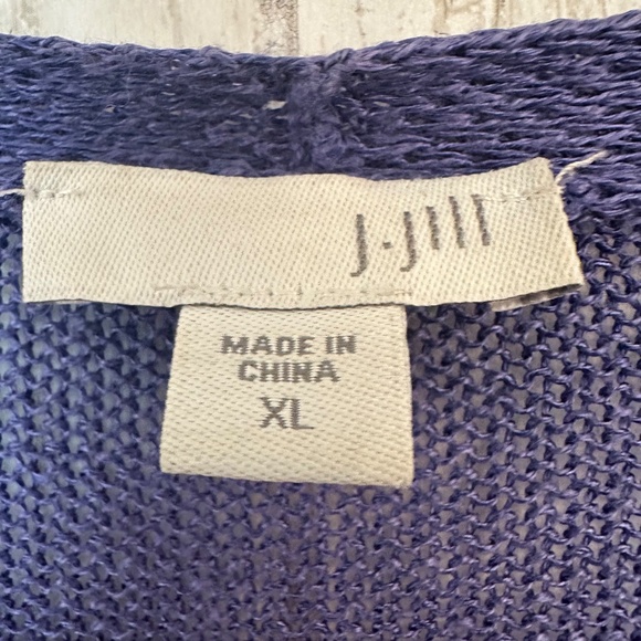 J Jill Long Length Duster Open Front Cardigan Womens XL Linen Blend Lagenlook - Picture 3 of 16